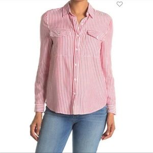 BeachLunchLounge Pink & White striped long sleeve